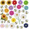 36 Pieces Cute Bumble Sunflower Daisy Patch for Clothing Sew on Embroidered Applique Decoration Sewing Patches for Bags Jackets Jeans Clothes DIY Patches